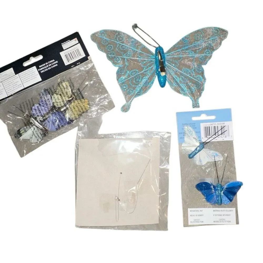 *NEW* Set of 8 decorative butterflies with clips